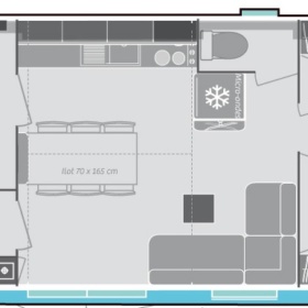 Cottage 6 personnes 35m plan